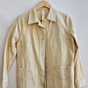 Stylish Beige Utility Chore Jacket